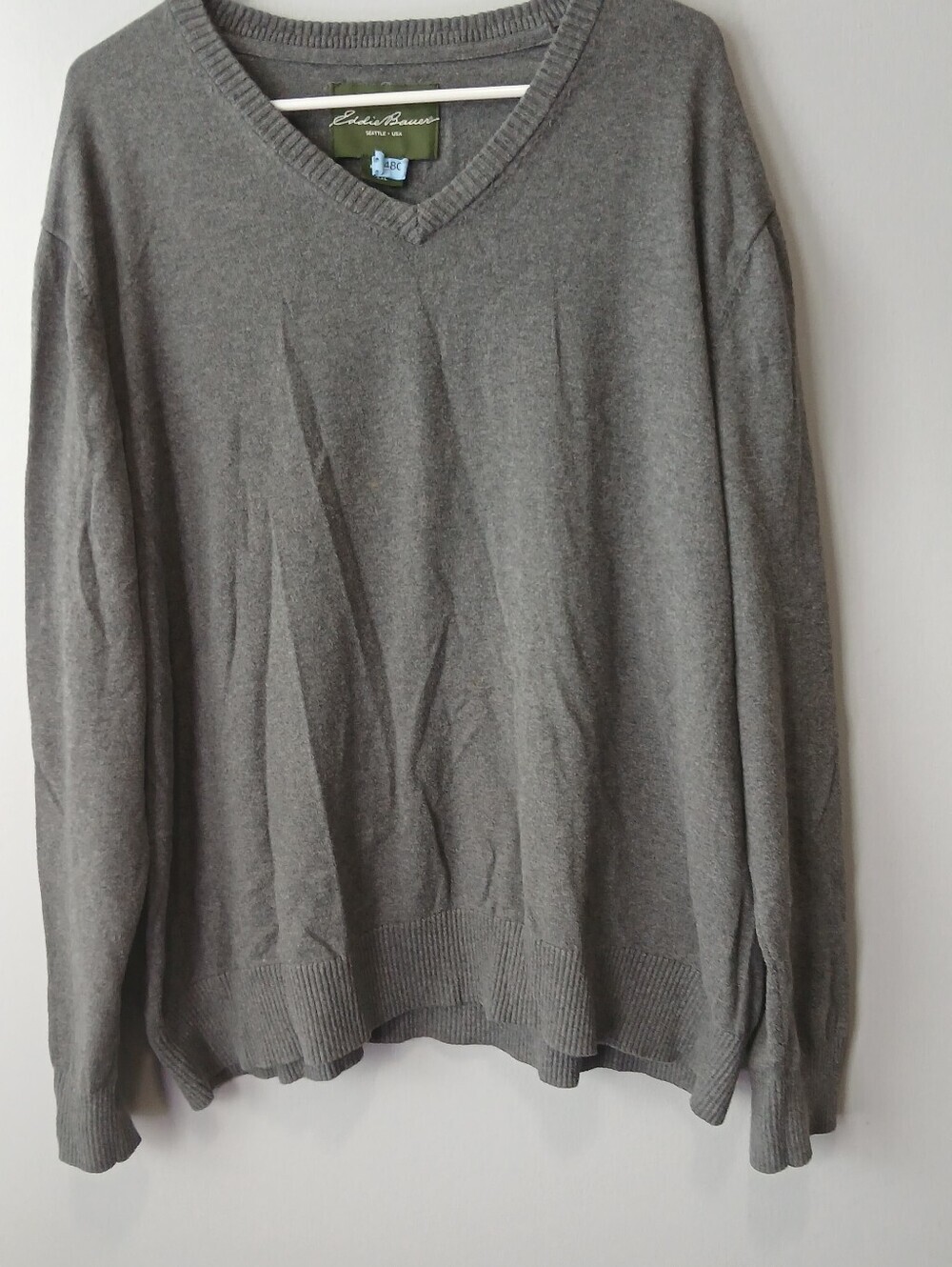 Eddie Bauer Cotton Cashmere V-neck Sweater USA Mens XXL